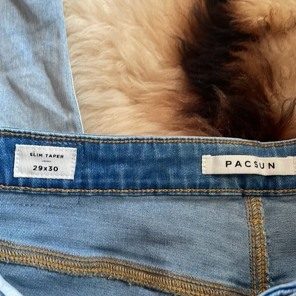 Pacsun Light‎ Wash Slim Taper Distressed Jeans